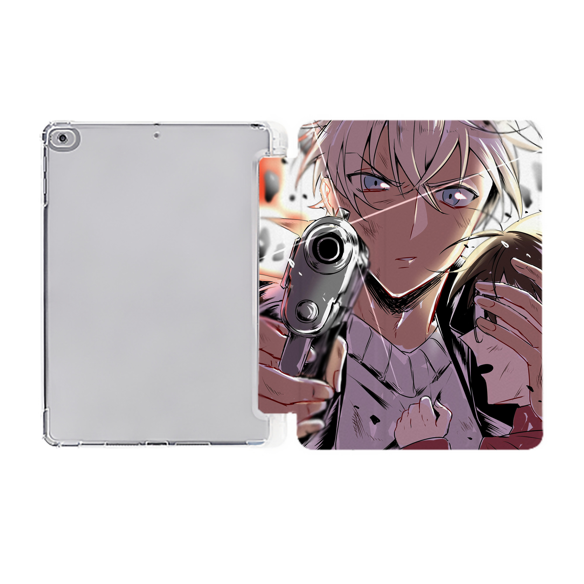 （画像用） 名探偵コナン Detective Conan IPad ケース ペン収納付き 三つ折りスタンド PUレザー×シリコン 対応機種9.5/10.5/10.9インチ